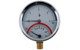 Termomanometer d80mm 0-4 BAR 0-120°C SPODNÉ vývod 1/2" - voda, vzduch